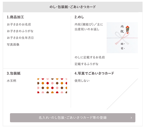 のし・包装・ごあいさつカード