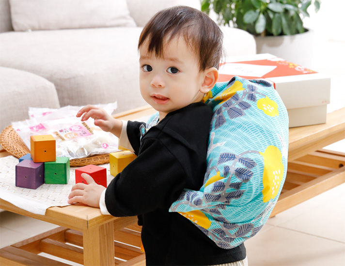名入れ一升餅セット+風呂敷/名入れリュック付きのイメージ画像