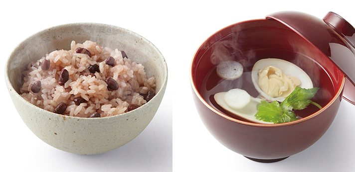 お赤飯と蛤のお吸い物のイメージ画像