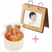 【旬ギフト】名入れアルバム型フォトフレームとパティスリー キハチ たまひよ限定アソートボックスS