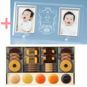 【旬ギフト】名入れフォトフレーム（大）とパティスリー キハチ 季節のゼリーと焼菓子ギフトB