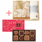 【旬ギフト】ゴディバ プレステージビスキュイ20枚入と今治フラワータオルF