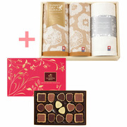 【旬ギフト】ゴディバ プレステージビスキュイ32枚入と今治フラワータオルG