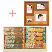 【旬ギフト】名入れ木製壁掛けフォトフレーム（小）とキル フェ ボン バトンアソート10本入