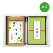 【旬ギフト】伊藤茶園 名入れ初摘新茶1缶と羊羹セット〈若葉〉　 　