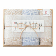 今治謹製 木箱入り紋織タオルセットH（ブルー）