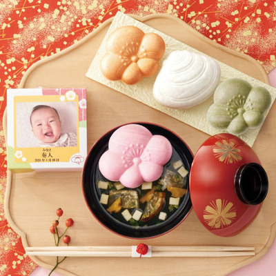 京都・辻が花 写真＆名入れ京野菜お吸い物最中詰合せ6個