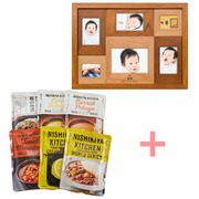 名入れ木製壁掛けフォトフレーム（大）とNISHIKIYA KITCHEN スープ＆カレーギフトセットA