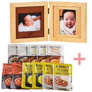 名入れ木製ダブルフォトフレームとNISHIKIYA KITCHEN スープ＆カレーギフトセットC