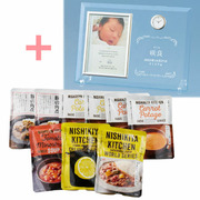 名入れ時計付きフォトフレームとNISHIKIYA KITCHEN スープ＆カレーギフトセットB
