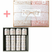 帝国ホテル スープ・カレーセットBと今治謹製 木箱入り紋織タオルK（ピンク）