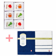 【旬ギフト】辻利兵衛本店 賽の茶6個と今治シンシアコットンタオルBセット