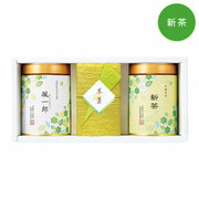 【旬ギフト】伊藤茶園 名入れ京都宇治初摘新茶2缶と羊羹セット